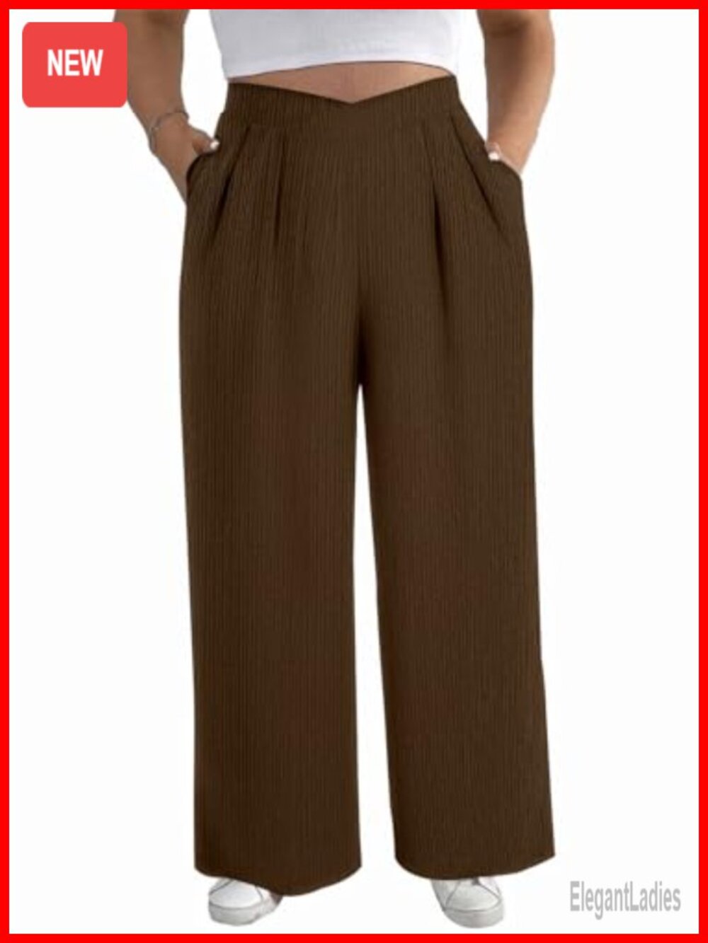 Plus Size Wide Leg Palazzo Pants Crossover Waist Loose Lounge Trousers